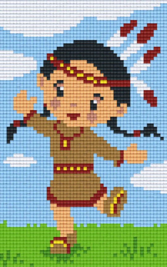 Indian Girl Two [2] Baseplate PixelHobby Mini-mosaic Art Kit